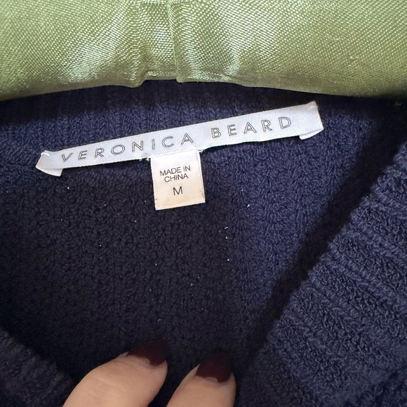 Veronica Beard Georgiana Crewneck Sweater - Navy & Cream Stripe, size M - Picture 6 of 6